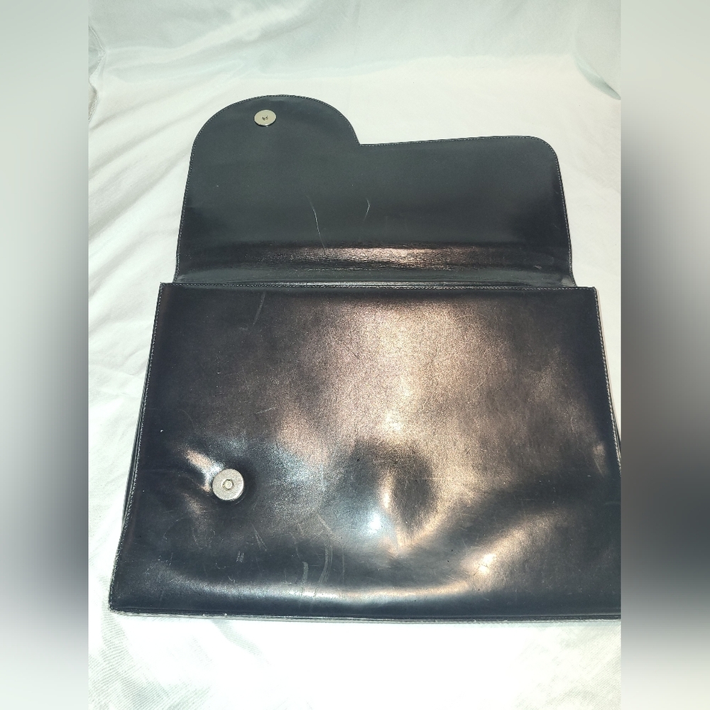 Beltrami Black Leather Clutch Bag - Picture 4 of 6